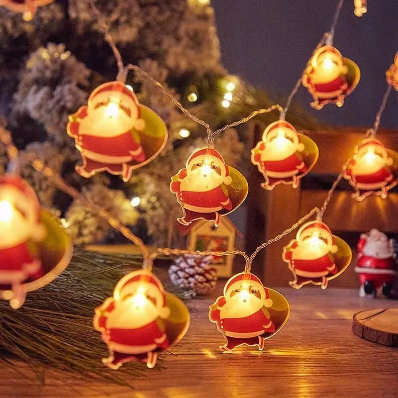Christmas LED Color Light Strings Snowman Elders Christmas Tree Decorative Lights Scene Party Pendants Ambient Lights
