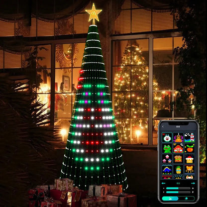 Christmas Ornamental Tree Lights Smart APP Music Sync Waterproof Indoor Outdoor String Christmas Decoration Atmosphere Lighting