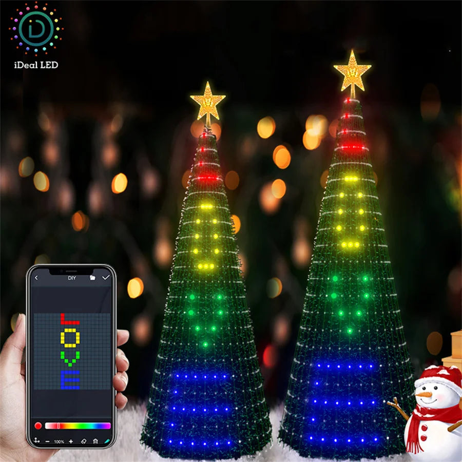 Christmas Ornamental Tree Lights Smart APP Music Sync Waterproof Indoor Outdoor String Christmas Decoration Atmosphere Lighting