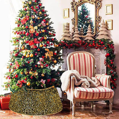 Christmas Tree Skirt Base Stand Up Round/Quadrilateral/Hexagon Xmas Trees Trunk Guard Decoration Event Wristbands Multicolor