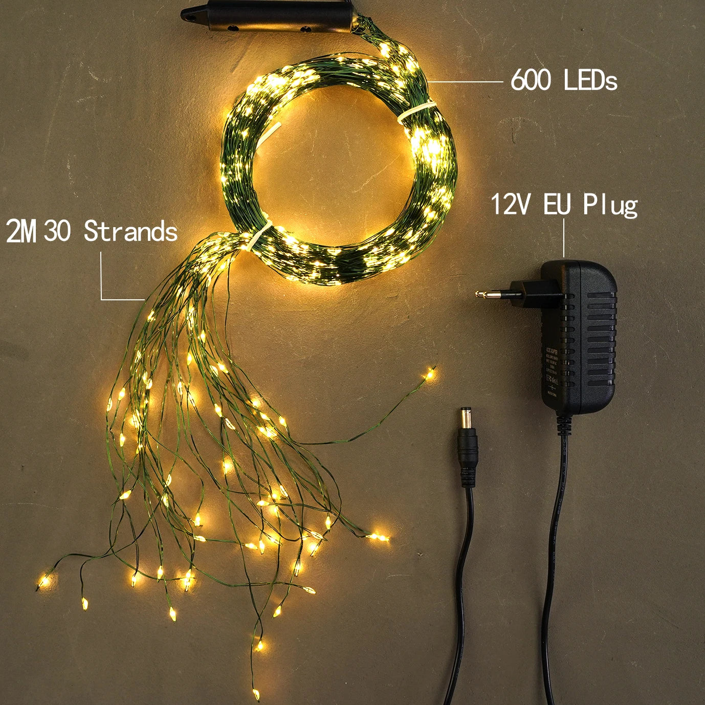 Christmas Lights Curtain String Light Waterfall Outdoor Decoration 2M 100-600LED Fairy Led Garland For Tree Garden Party Holiday