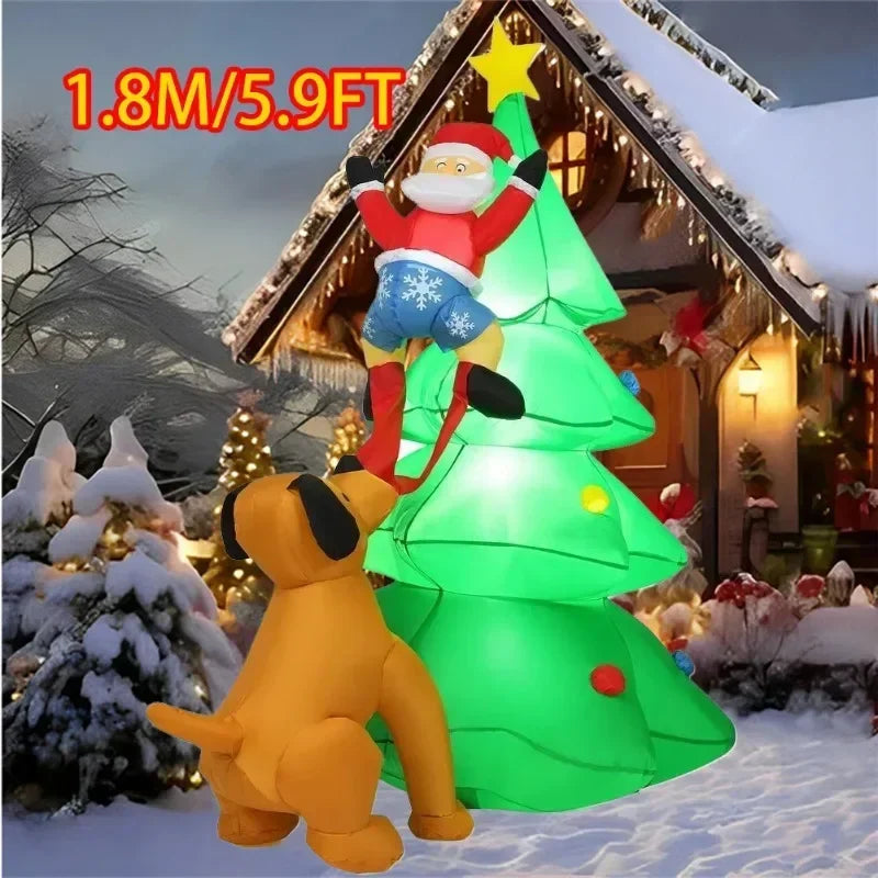 Christmas Tree Style Decorations Built-in LED Lights Inflatable Toys Model Indoor Outdoor Ornament Xmas Party Garden Decor Props