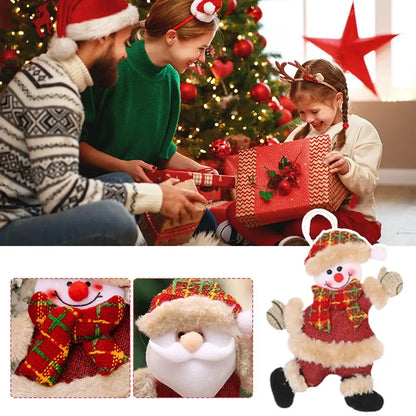 Christmas Tree Decorations, Plush Hanging Ornaments, Snowman Reindeer Bear Kids Room Window Pendants, Holiday Party Supplies