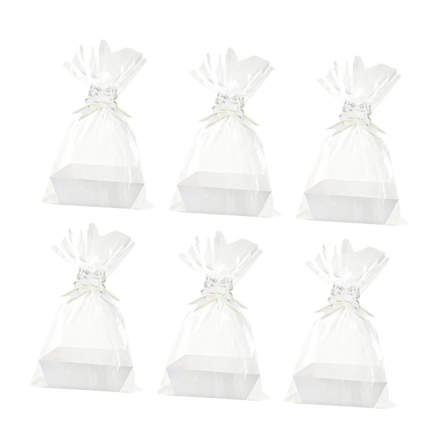 6x Baskets for Gifts Empty Gift Baskets Gift Wrapping Supplies 6 Bags and 6 Bows Include Paper Tray for Thanksgiving Snacks