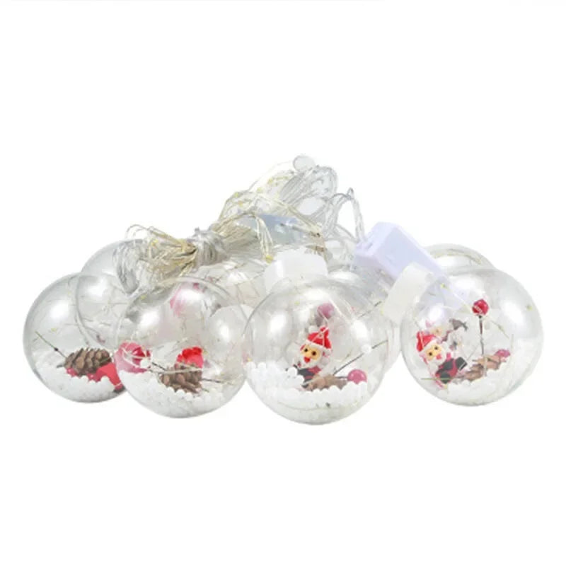 LED Holiday Light Christmas Decoration Lamp Room Decor Garland Santa Tree Moon and Star String Lights Decoration Accessories