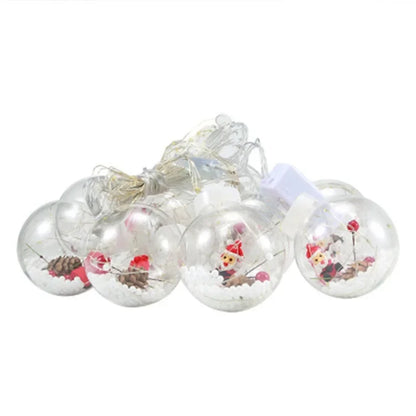 LED Holiday Light Christmas Decoration Lamp Room Decor Garland Santa Tree Moon and Star String Lights Decoration Accessories