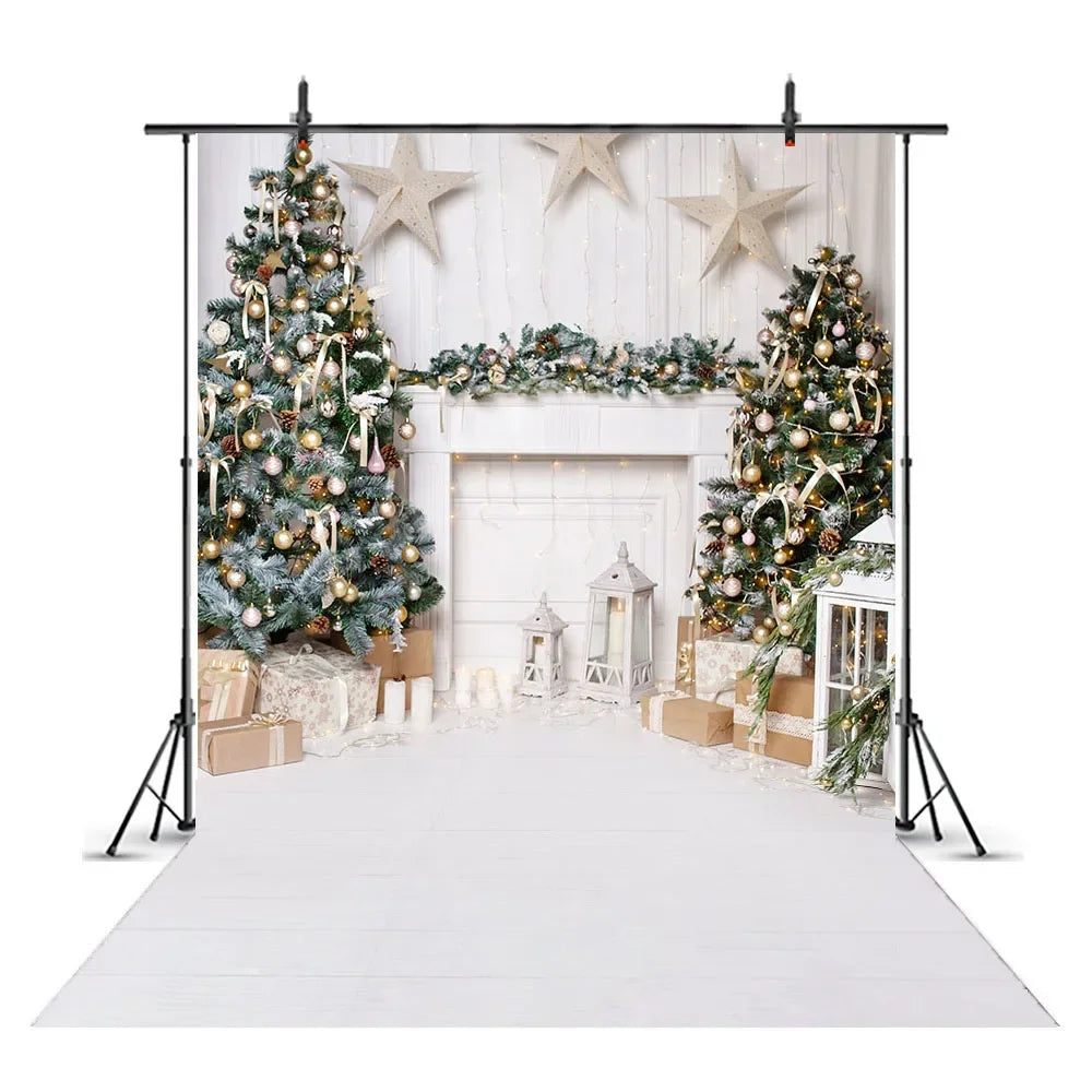 Christmas Tree Photo Background For Photography Xmas Winter Snow Newborn Adult Backdrop Photobooth Party Decoration Studio props