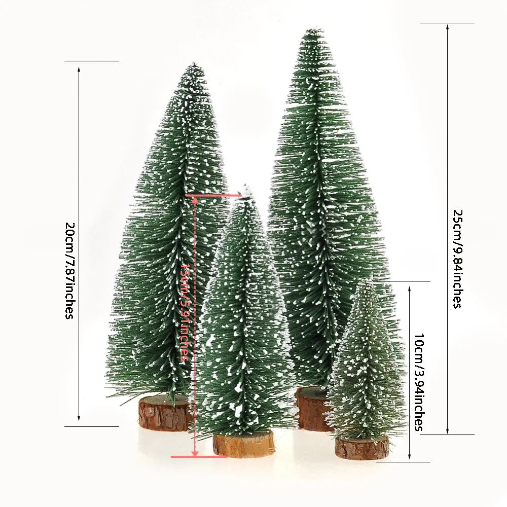 10cm/15cm/20cm/25cm Christmas Trees Dipped in White Cedar Desktop Small Christmas Trees, Christmas Tree Decoration for Christmas