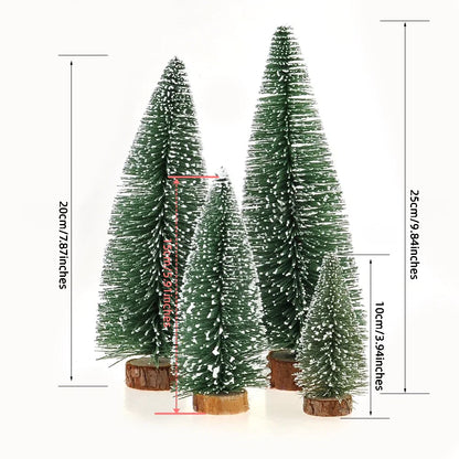 10cm/15cm/20cm/25cm Christmas Trees Dipped in White Cedar Desktop Small Christmas Trees, Christmas Tree Decoration for Christmas