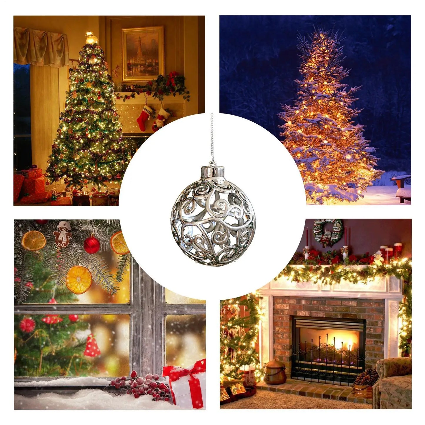 Christmas Ornaments Glossy Christmas Decoration Seasonal Pendants Charm For Home Winter Holiday Porch Window Front Door Tree