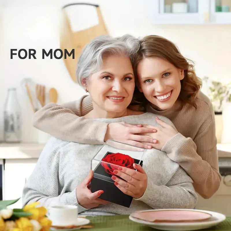 1 Set Artificial Flower Gift Box with I Love You Necklace - Christmas, Valentines Day, Mothers Day,  Anniversary, Birthday Gifts