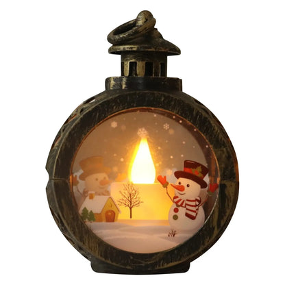 Christmas LED Candle Light Round Hanging Lantern Festive Holiday Ornament Figurine Indoor Home Christmas Party Decoration
