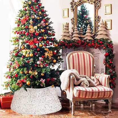 Christmas Tree Skirt Base Stand Up Round/Quadrilateral/Hexagon Xmas Trees Trunk Guard Decoration Event Wristbands Multicolor