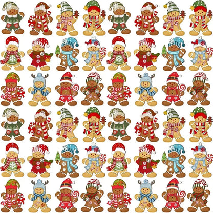 Cute Cartoon Gingerbread Man Ornaments Christmas Tree Wooden Hanging Decorations Pendants Xmas DIY Hangings Home Decor