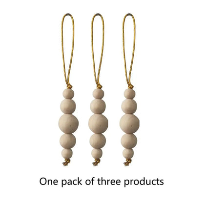 Cartoon Christmas Hanging Ornaments Handcrafted Tree Wooden Beaded String Snowman Pendant Decoration