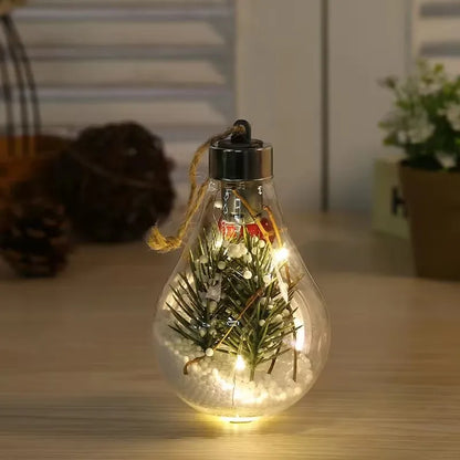 Christmas LED Bulb Decorative Light Hanging Light Christmas Ornaments Home Party Wedding New Year's Decor Transparent Night Lamp