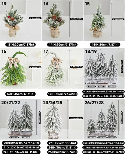 Christmas Tree Mini Desktop Decoration Plush Falling Snow PE Tree Holiday Scene Decoration 20cm Christmas Trees Home Decor