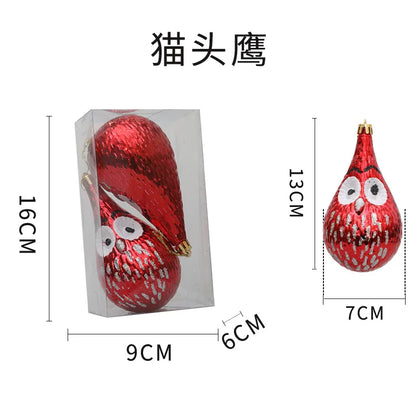 New Christmas Decorations Electroplated Ornaments Special-Shaped Balls Home Plastic Acorns Pinecones Owls Spinning Orbs Hanging