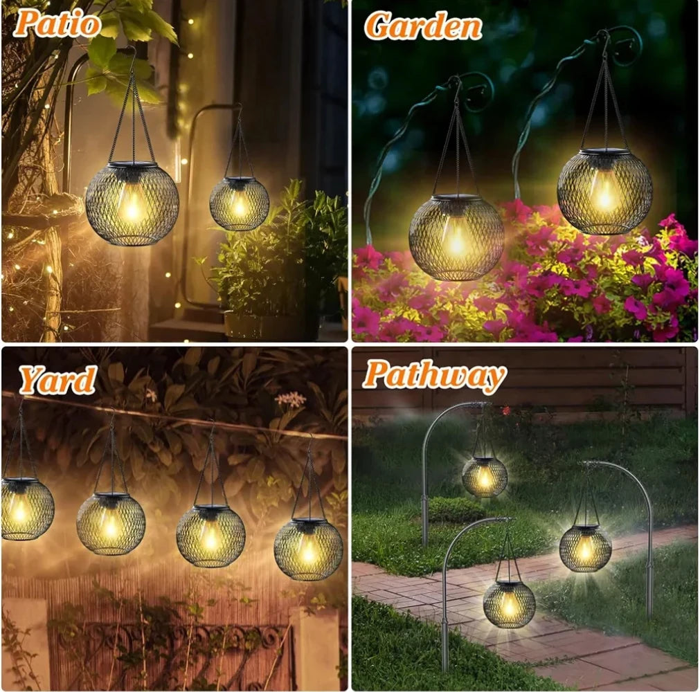 Solar Lantern Outdoor, Ortiny Upgraded Solar Lights for Outside Decorative Outdoor Hanging Lights Waterproof Solar Lanterns