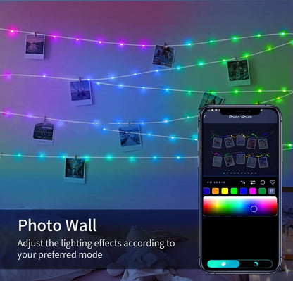 Led Fairy Light Strip Christmas Lights Smart Bluetooth USB Music Festoon Street Garland Wedding Birthday Party Decor for Home
