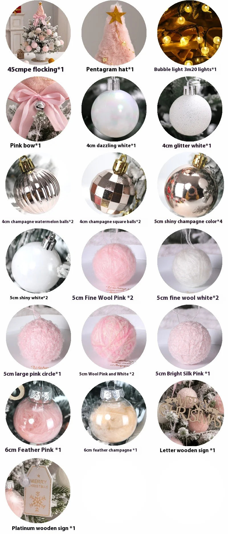 Christmas Tree DIY Set 35cm Xmas Tree with LED Lights Tabletop Ornament for Navidad Party Pine Flocked Snow Tree Decora Gift