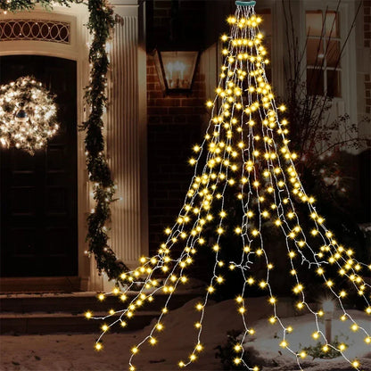 Led Christmas Tree Lights New year's garland String for Patio Garden 1.5M/2M/3M  Waterfall Light christmas decoration 2025