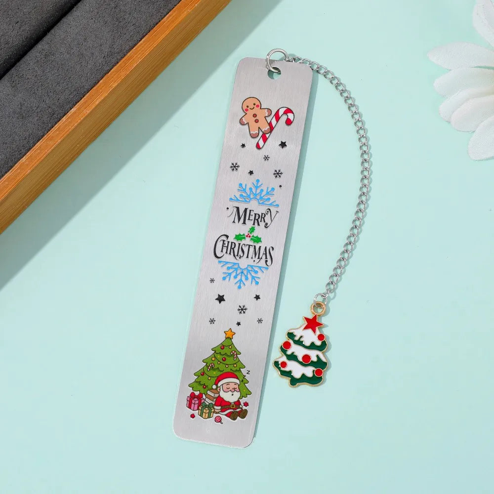 The best choice for Christmas reading gifts is stainless steel metal bookmarks, black high-end gift box packaging.
